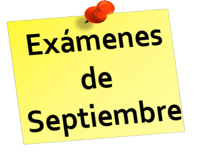 Calendario exámenes de septiembre 2019